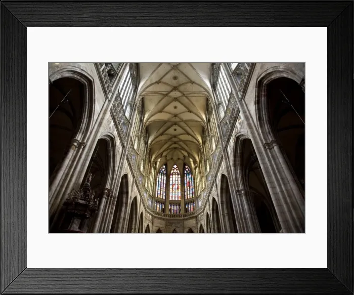 Framed Print : Interior of St. Vituss Cathedral with archs and vaulting in Choir Framed Print : Interior of St. Vituss Cathedral with archs and vaulting in Choir