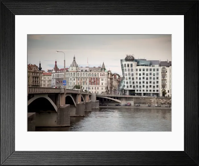 Framed Print : East bank of Vltava River with Dancing House (Fred and Ginger Building) Framed Print : East bank of Vltava River with Dancing House (Fred and Ginger Building)