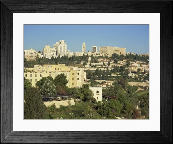 Framed Print : View onto Yemin Moshe and skyline, Jerusalem, Israel, Middle East