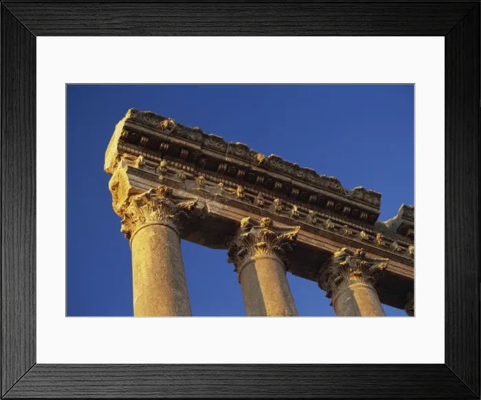 Framed Print : Huge entablature on the colums of Jupiter, Baalbek, UNESCO World Heritage Site Framed Print : Huge entablature on the colums of Jupiter, Baalbek, UNESCO World Heritage Site