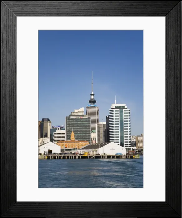 Framed Print : Queens Wharf with skyscrapers in Central Business District, Auckland Framed Print : Queens Wharf with skyscrapers in Central Business District, Auckland