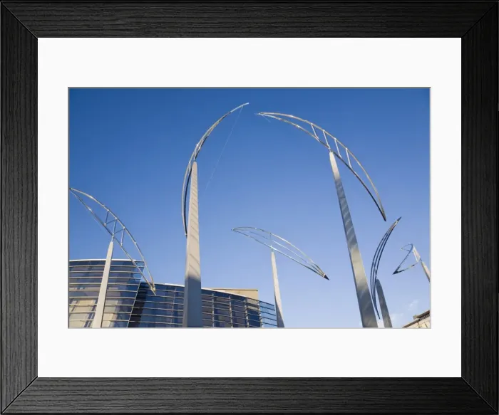 Framed Print : Steel gateway sculptures outside New Art Gallery Te Puna o Waiwhetu, built 2003 Framed Print : Steel gateway sculptures outside New Art Gallery Te Puna o Waiwhetu, built 2003