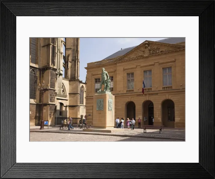 Framed Print : Bronze statue of Abraham de Fabert d Esternay by St. Etienne cathedral Framed Print : Bronze statue of Abraham de Fabert d Esternay by St. Etienne cathedral