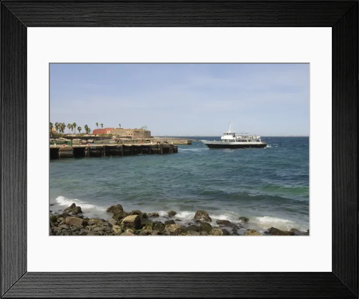 Framed Print : Ferry arriving at Goree Island, near Dakar, Senegal, West Africa, Africa Framed Print : Ferry arriving at Goree Island, near Dakar, Senegal, West Africa, Africa