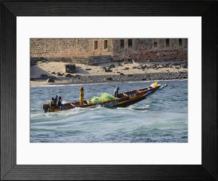 Framed Print : Pirogue or fishing boat, Goree Island, near Dakar, Senegal, West Africa, Africa Framed Print : Pirogue or fishing boat, Goree Island, near Dakar, Senegal, West Africa, Africa