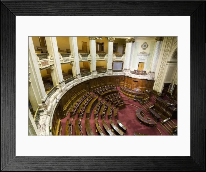 Framed Print : Legislative chamber, interior of Palacio Legislativo, the main building of government Framed Print : Legislative chamber, interior of Palacio Legislativo, the main building of government