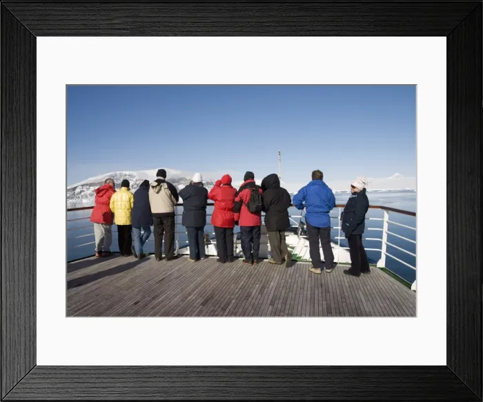 Framed Print : Tourists looking at ice in the Antarctic Sound, Antarctic Peninsula, Antarctica Framed Print : Tourists looking at ice in the Antarctic Sound, Antarctic Peninsula, Antarctica