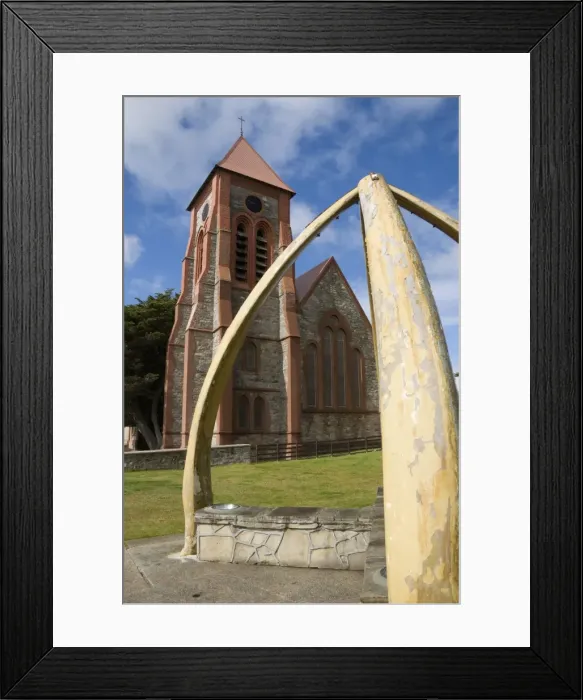 Framed Print : Cathedral and Whale Bone Arch, Port Stanley, Falkland Islands, South America Framed Print : Cathedral and Whale Bone Arch, Port Stanley, Falkland Islands, South America