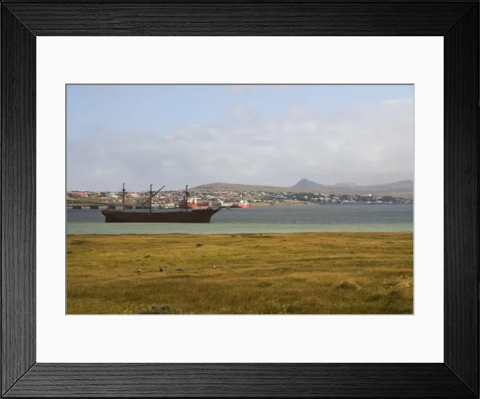 Framed Print : The Lady Elizabeth, an old sailing ship that ran aground, Port Stanley Framed Print : The Lady Elizabeth, an old sailing ship that ran aground, Port Stanley