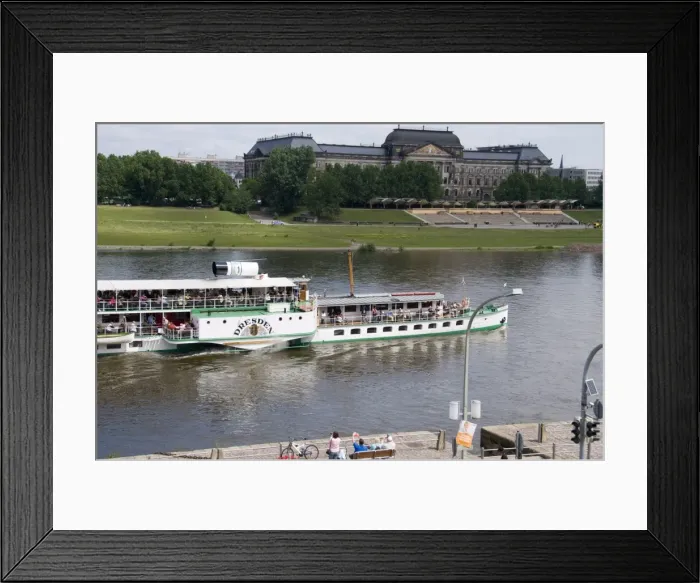 Framed Print : Paddle steamship on the River Elbe, Dresden, Saxony, Germany, Europe Framed Print : Paddle steamship on the River Elbe, Dresden, Saxony, Germany, Europe