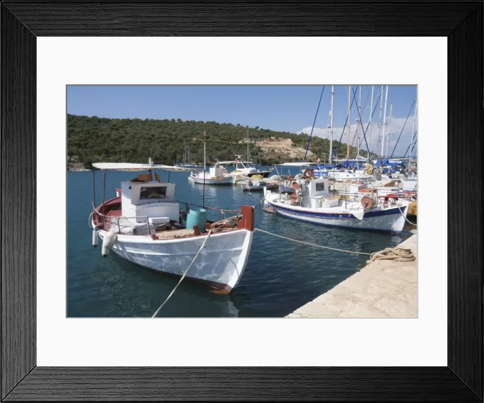 Framed Print : Fishing boats, Meganisi, Ionian Islands, Greek Islands, Greece, Europe Framed Print : Fishing boats, Meganisi, Ionian Islands, Greek Islands, Greece, Europe