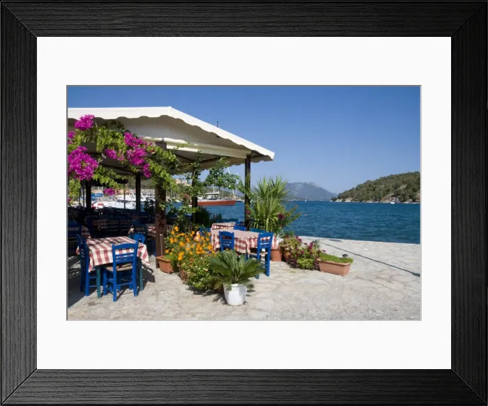Framed Print : Taverna, Vathi, Meganisi, Ionian Islands, Greek Islands, Greece, Europe Framed Print : Taverna, Vathi, Meganisi, Ionian Islands, Greek Islands, Greece, Europe