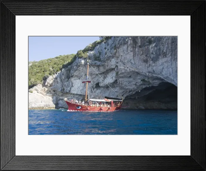 Framed Print : Tourist boat at Papanikolis Cave, Meganisi, Ionian Islands, Greek Islands, Greece, Europe Framed Print : Tourist boat at Papanikolis Cave, Meganisi, Ionian Islands, Greek Islands, Greece, Europe