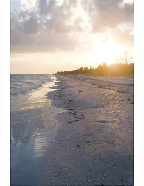 Sunset on beach, Sanibel Island, Gulf Coast, Florida, United States of America