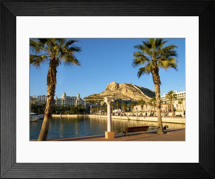 Framed Print : Santa Barbara castle seen from the harbour, Alicante, Valencia province, Spain, Europe Framed Print : Santa Barbara castle seen from the harbour, Alicante, Valencia province, Spain, Europe