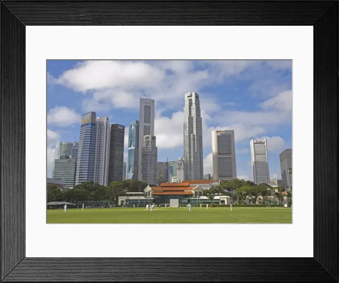 Framed Print : Cricket on the Padang, Singapore, Southeast Asia, Asia Framed Print : Cricket on the Padang, Singapore, Southeast Asia, Asia
