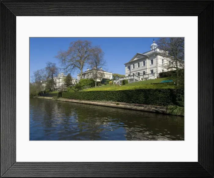 Framed Print : Mansions along Regents Canal, St. Johns Wood, London, England Framed Print : Mansions along Regents Canal, St. Johns Wood, London, England