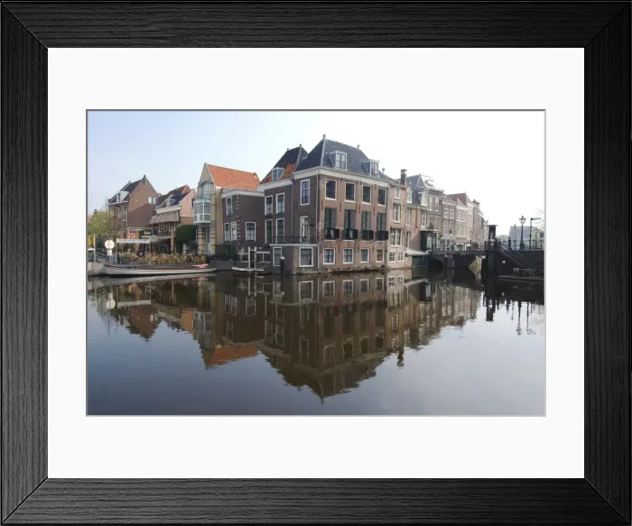 Framed Print : Canals at the centre of the Old Town, Leiden, Netherlands, Europe Framed Print : Canals at the centre of the Old Town, Leiden, Netherlands, Europe