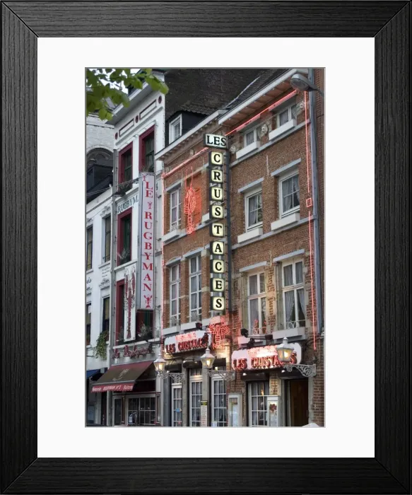 Framed Print : Quai des Briques, seafood specialty street, Brussels, Belgium, Europe Framed Print : Quai des Briques, seafood specialty street, Brussels, Belgium, Europe