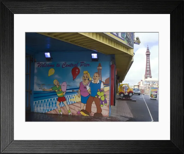 Framed Print : Entry to the Central Pier with Blackpool Tower in the background, Blackpool Framed Print : Entry to the Central Pier with Blackpool Tower in the background, Blackpool