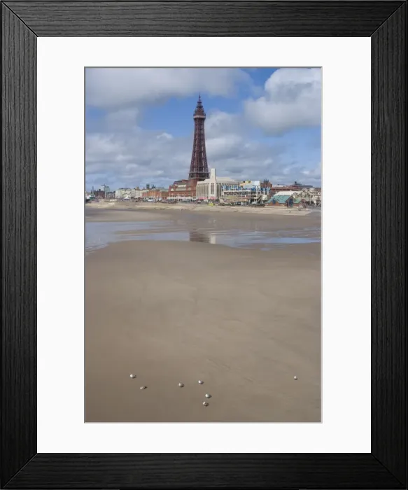 Framed Print : Overlooking the beach and Blackpool Tower from the Central Pier, Blackpool Framed Print : Overlooking the beach and Blackpool Tower from the Central Pier, Blackpool