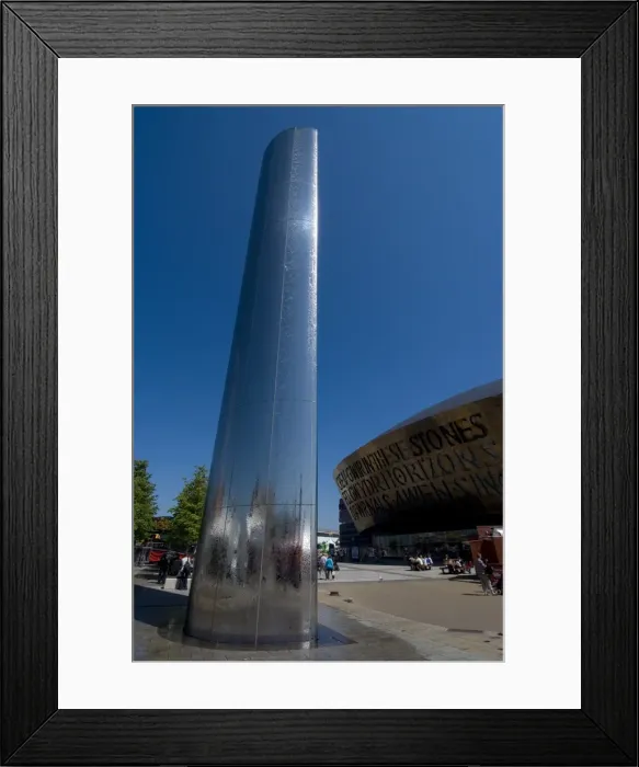 Framed Print : Fountain and Millenium Centre, Cardiff Bay, Cardiff, Wales, United Kingdom, Europe Framed Print : Fountain and Millenium Centre, Cardiff Bay, Cardiff, Wales, United Kingdom, Europe