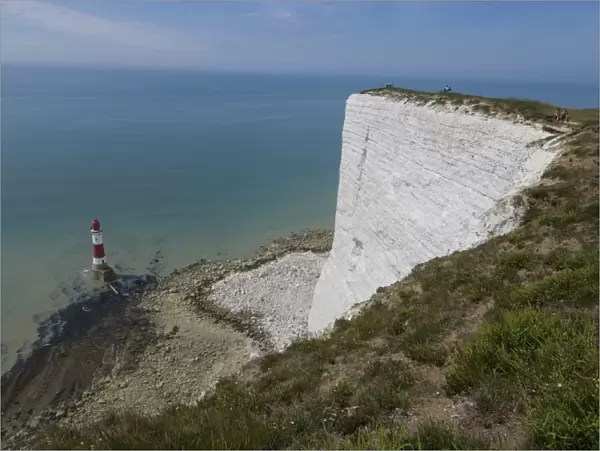 The White Cliff and lighthouse at Beachy Head, Sussex, England, United Kingdom, Europe