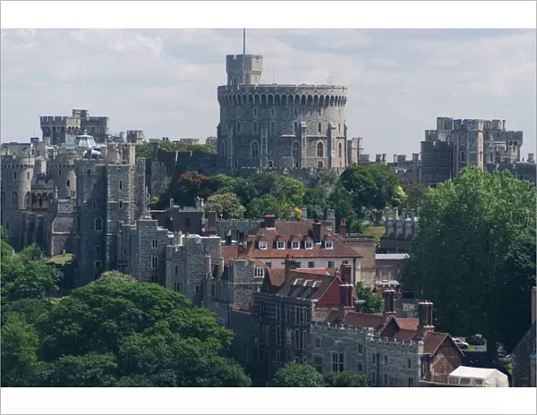 Aerial view, Windsor Castle, Windsor, Berkshire, England, United Kingdom, Europe