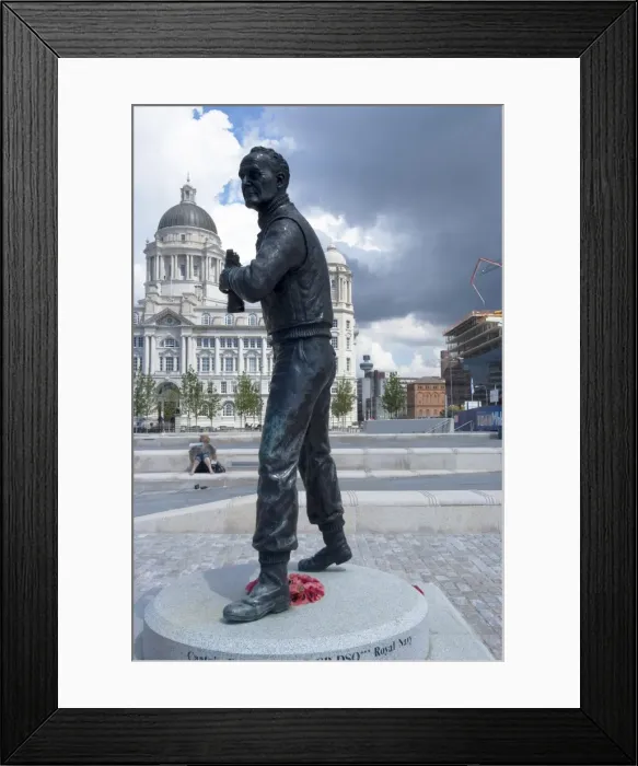 Framed Print : Statue by Tom Murphy, of Captain Frederick John Walker, noted World War II British Royal Navy officer, anti-submarine warfare commander and namesake for the whisky, near Albert Dock, Liverpool, Merseyside, England, United Framed Print : Statue by Tom Murphy, of Captain Frederick John Walker, noted World War II British Royal Navy officer, anti-submarine warfare commander and namesake for the whisky, near Albert Dock, Liverpool, Merseyside, England, United