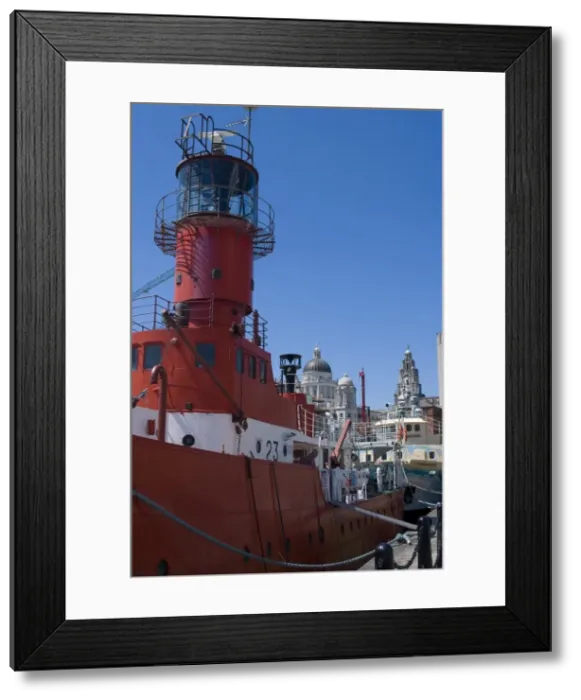 Framed Print : Lightship moored near Albert Dock, Liverpool, Merseyside, England, United Kingdom, Europe Framed Print : Lightship moored near Albert Dock, Liverpool, Merseyside, England, United Kingdom, Europe