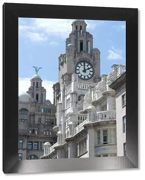 The Liver Building, one of the Three Graces, riverside, Liverpool, Merseyside