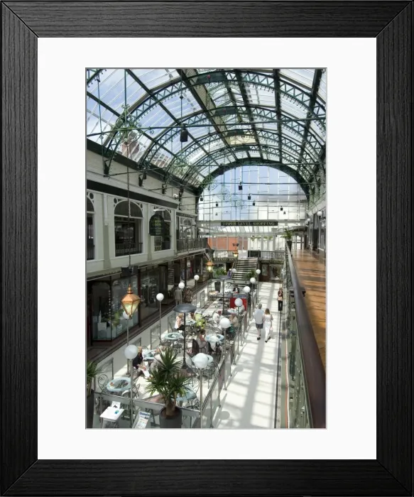 Framed Print : Wayfarers Victorian shopping arcade, Southport, Merseyside, England Framed Print : Wayfarers Victorian shopping arcade, Southport, Merseyside, England