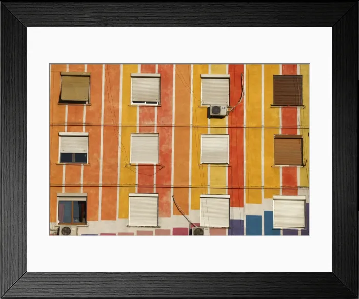 Framed Print : Painted buildings in Tirana, Albania, Europe Framed Print : Painted buildings in Tirana, Albania, Europe