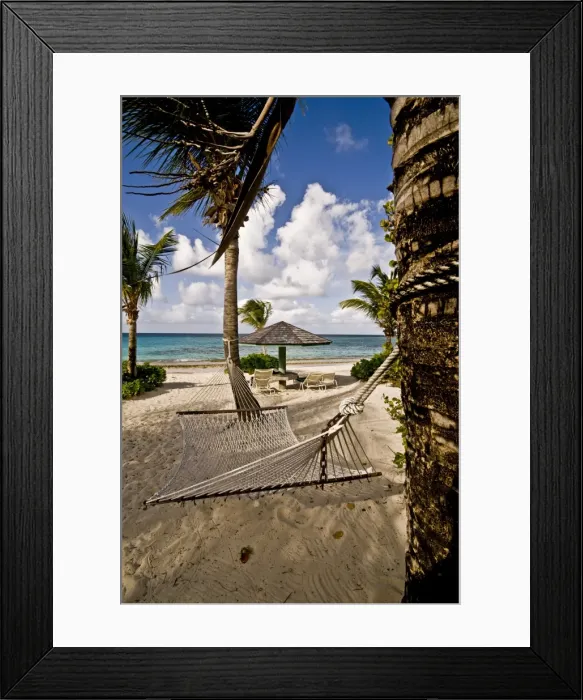 Framed Print : A hammock on an empty beach, Antigua, Leeward Islands, West Indies, Caribbean Framed Print : A hammock on an empty beach, Antigua, Leeward Islands, West Indies, Caribbean