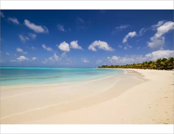 An empty beach in Antigua, Leeward Islands, West Indies, Caribbean, Central America