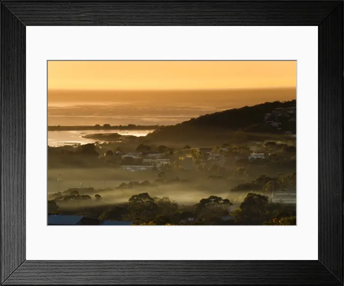 Framed Print : Town of Merimbula at dawn, New South Wales, Australia, Pacific Framed Print : Town of Merimbula at dawn, New South Wales, Australia, Pacific