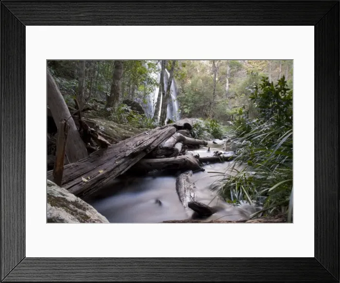 Framed Print : Waterfall and stream in the rainforest, New England National Park, Armidale