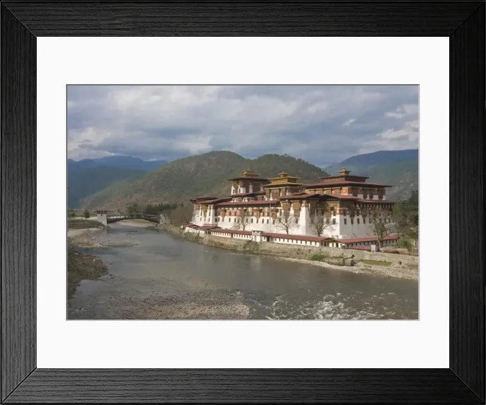Framed Print : The old tsong, an old castle of Punakha, Bhutan. Asia Framed Print : The old tsong, an old castle of Punakha, Bhutan. Asia
