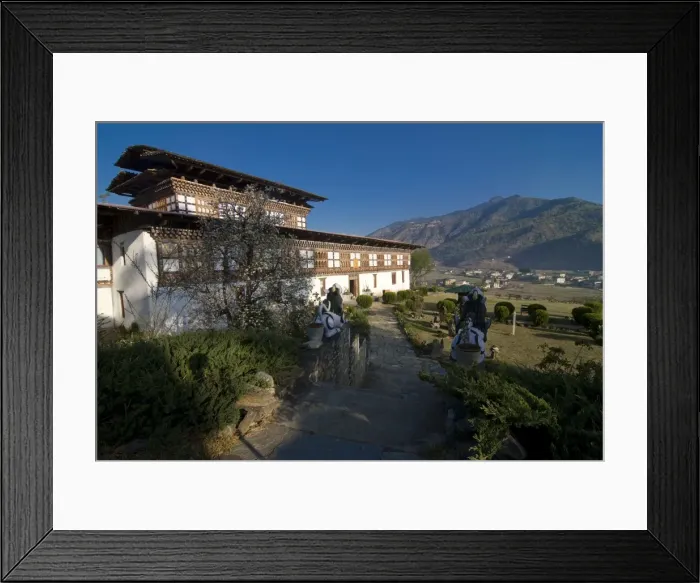 Framed Print : Luxury hotel in a former tsong (old castle), Paro, Bhutan, Asia Framed Print : Luxury hotel in a former tsong (old castle), Paro, Bhutan, Asia