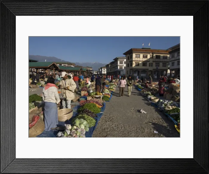 Framed Print : Big market place, Paro, Bhutan, Asia