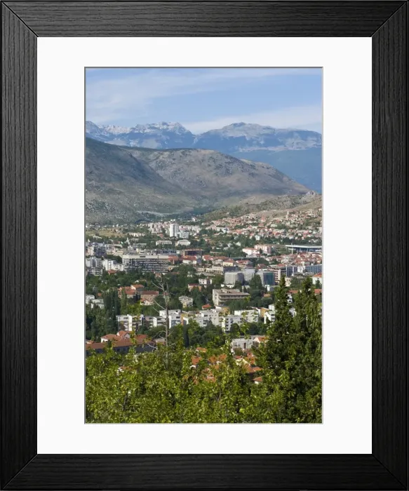 Framed Print : View over the town of Mostar, Bosnia-Herzegovina, Europe Framed Print : View over the town of Mostar, Bosnia-Herzegovina, Europe