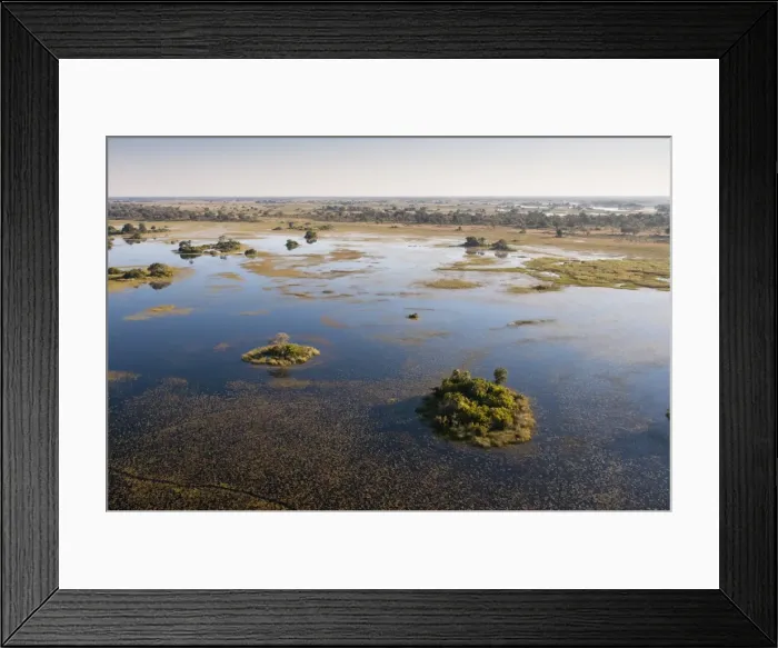 Framed Print : Aerial view of Okavango Delta, Botswana, Africa Framed Print : Aerial view of Okavango Delta, Botswana, Africa