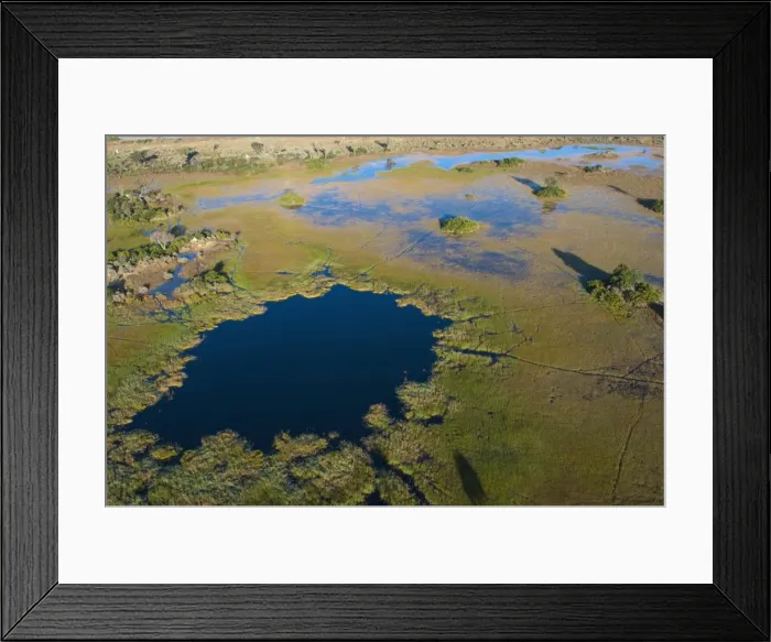 Framed Print : Aerial view of Okavango Delta, Botswana, Africa Framed Print : Aerial view of Okavango Delta, Botswana, Africa