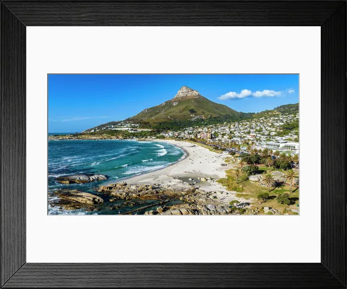 Framed Print : Aerial of the Lion's Head and Camps Bay, Cape Town, South Africa, Africa Framed Print : Aerial of the Lion's Head and Camps Bay, Cape Town, South Africa, Africa