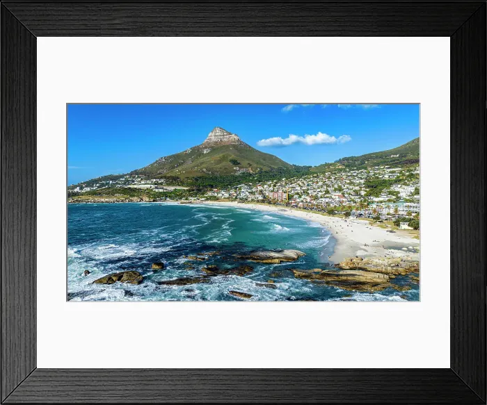 Framed Print : Aerial of the Lion's Head and Camps Bay, Cape Town, South Africa, Africa Framed Print : Aerial of the Lion's Head and Camps Bay, Cape Town, South Africa, Africa