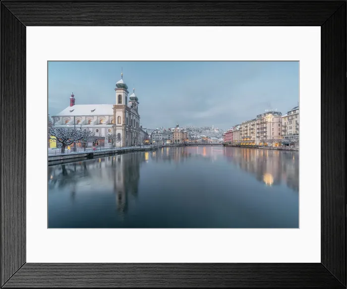 Framed Print : Jesuit Church in winter, Lucerne, Switzerland, Europe Framed Print : Jesuit Church in winter, Lucerne, Switzerland, Europe