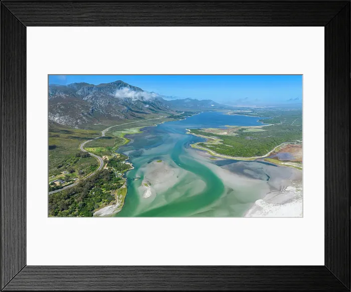 Framed Print : Aerial of the Klein River Lagoon, Hermanus, Western Cape Province, South Africa, Africa Framed Print : Aerial of the Klein River Lagoon, Hermanus, Western Cape Province, South Africa, Africa
