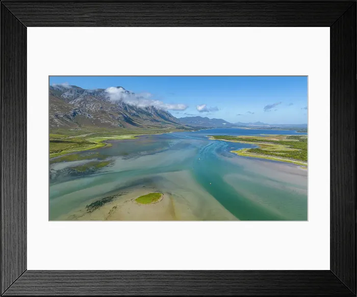 Framed Print : Aerial of the Klein River Lagoon, Hermanus, Western Cape Province, South Africa, Africa