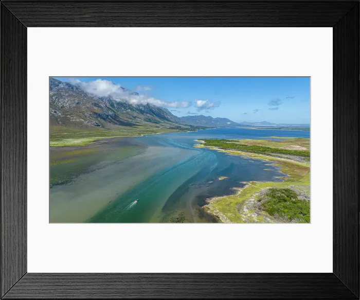 Framed Print : Aerial of the Klein River Lagoon, Hermanus, Western Cape Province, South Africa, Africa