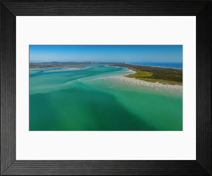 Framed Print : Aerial of the Langebaan Lagoon Marine Protected Area, West Coast National Park, Western Cape Province, South Africa, Africa